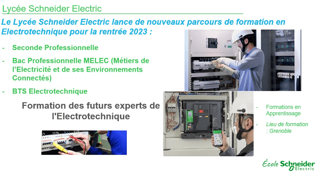 Le Lycée Schneider Electric développe la filière Electrotechnique - Nouvelles Formations !