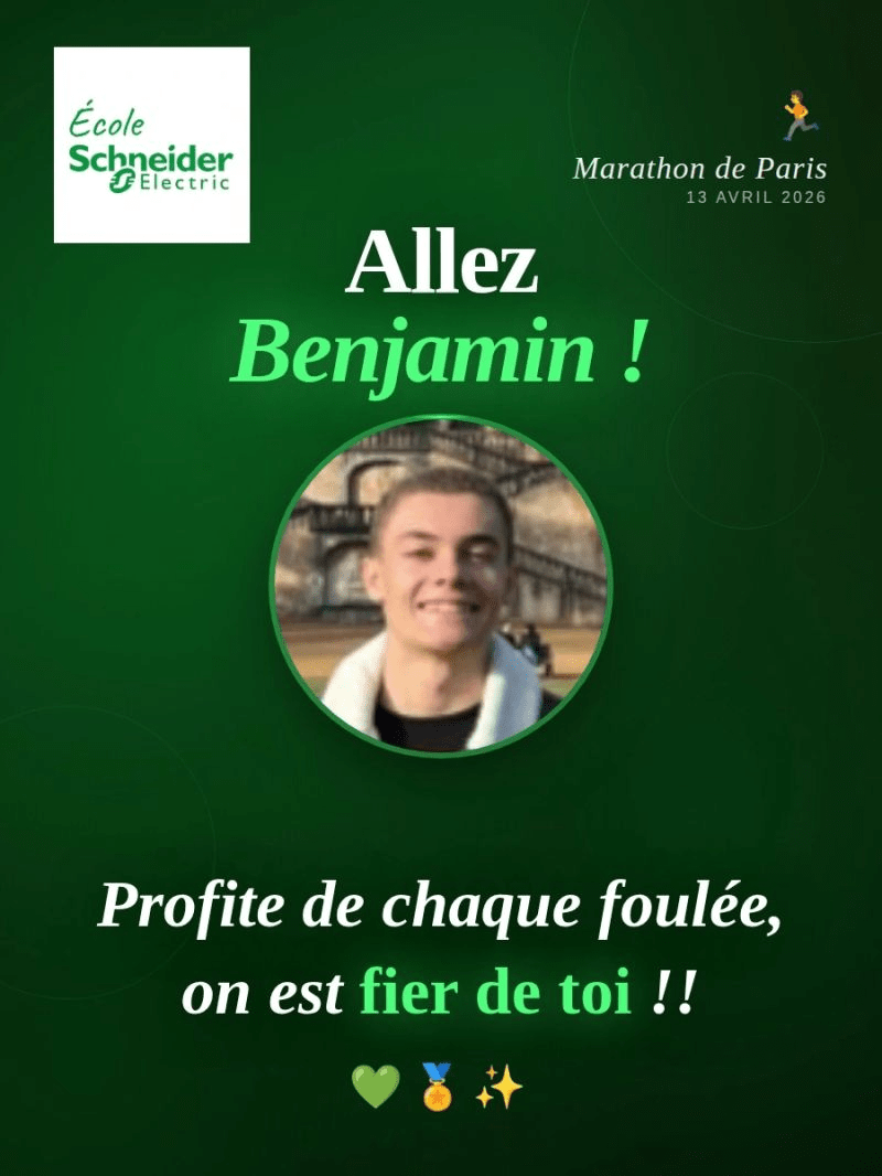 Un apprenti de l'Ecole Schneider Electric au Marathon de Paris !